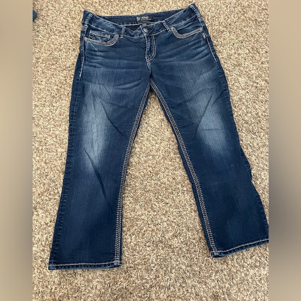 silver suki capri
 waist 33